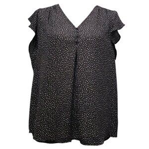 Women’s Jones & Co Black & White Polka Dot Blouse L